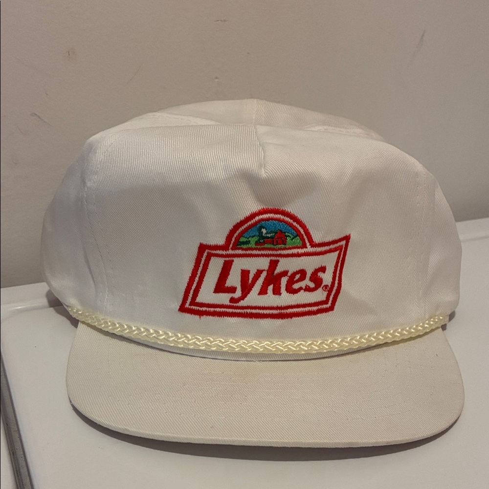 Vintage Lykes White Cap with Red Logo